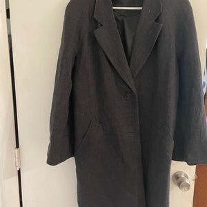 Zara dark grey linen like coat. Sz L